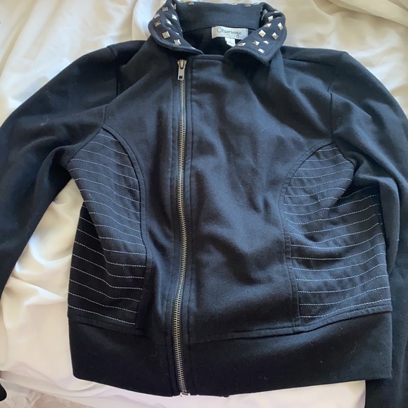 Studded collar zip up blazer - Picture 2 of 4